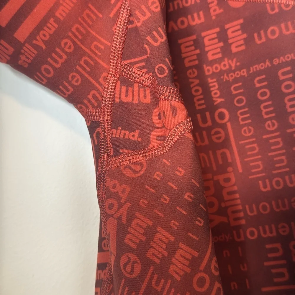 Lululemon size 0 Wunder Train HR Tight Red Logo Ombre Leggings Full Length LLBR